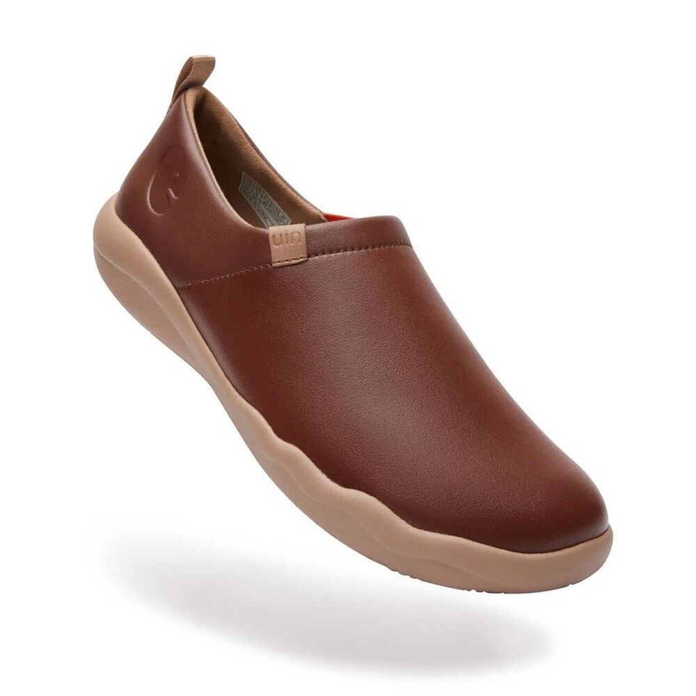 UIN Men's Travel Walking Shoes Slip On Casual Sneaker (BROWN TOLEDO II ) No Box - Picture 6 of 8